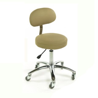 Стул для массажиста со спинкой Pro Stool with Back бежевый