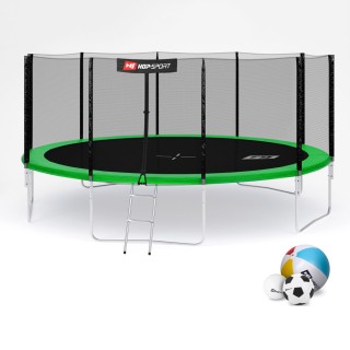 Батут Hop-Sport с внешней сеткой 488 см green
