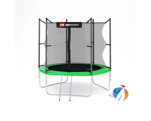 Батут Hop-Sport с внутренней сеткой 244 см green