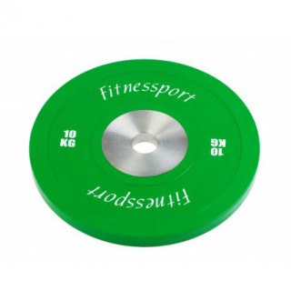 Диск для кроссфита FitnesSport 10 кг зеленый RCP 22-10