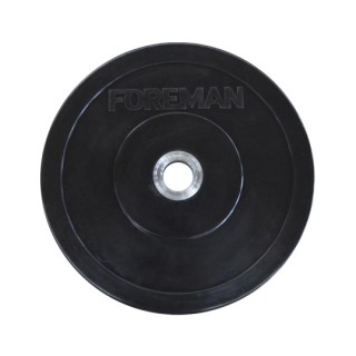Диск олимпийский бампированный Foreman Bumper, 15 кг черный Диск олимпийский бампированный Foreman Bumper, 15 кг черный