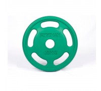 Диск E-Z олимпийский обрезиненный Foreman Roezh 10 кг зеленый