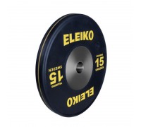 Олимпийский тренировочный диск Eleiko для тяжелой атлетики 15 кг черный 3001121-15