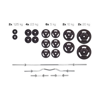 Набор Hop-Sport Strong штанга и гантели 129 кг Набор Hop-Sport Strong штанга и гантели 129 кг