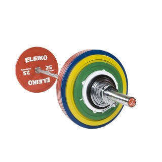Штанга Eleiko в сборе для соревнований по пауэрлифтингу 285 кг цветная 3000230