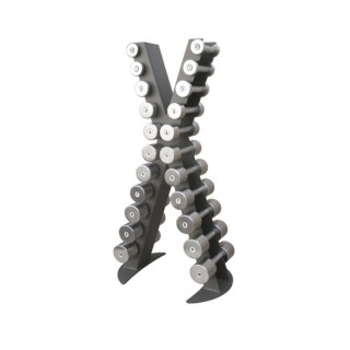 Стойка с набором гантелей хромированных  Xline X 410(0,5 - 10 кг)