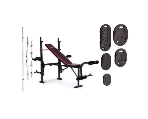 Набор Hop-Sport Strong HS-1055 129 кг со скамьей