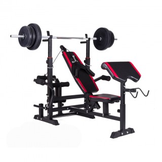 Набор Hop-Sport Premium HS-1075 74 кг со скамьей, тягой и партой