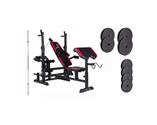 Набор Hop-Sport Premium HS-1075 48 кг со скамьей, тягой и партой