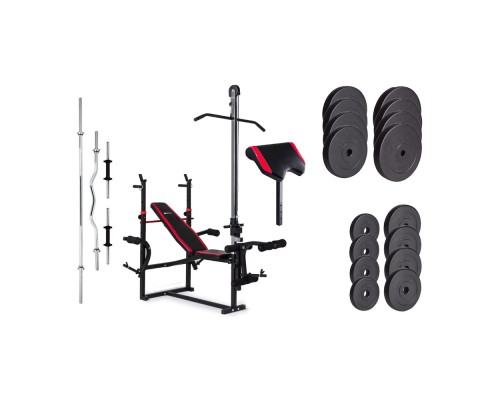 Набор Hop-Sport Premium HS-1070 91 кг со скамьей, тягой и партой