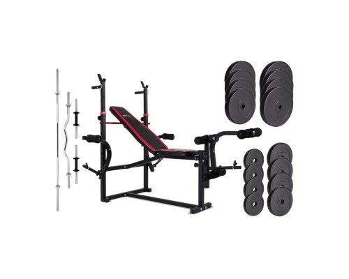 Набор Hop-Sport Premium HS-1070 91 кг со скамьей